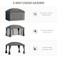 thumbnail image 3 of Outsunny 10' x 13' Hardtop Gazebo, Steel Roof with Sidewalls, 3 of 9
