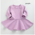thumbnail image 1 of AAMILIFE 1-8 Ans Filles Automne Robe Chaude Sélectionné Haute Qualité Coton Princesse Robe Série Couleur Unie Rouge/violet/noir, 1 of 2