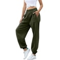 thumbnail image 2 of Women's High Waisted Casual Pants Gym Exercise Slim Fit Jogging Sports Trousers with Pockets Comfortable Stretchy Workout Wear, 2 of 2
