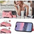 thumbnail image 4 of for iPhone 15 Pro Case Card Holder Wallet,Ring Stand 15 Pro Cases 2023,RFID-Blocking,Camera Lens Protector,Wrist Strap,Leather Magnetic Protective Flip Cover for Women (Pink), 4 of 14