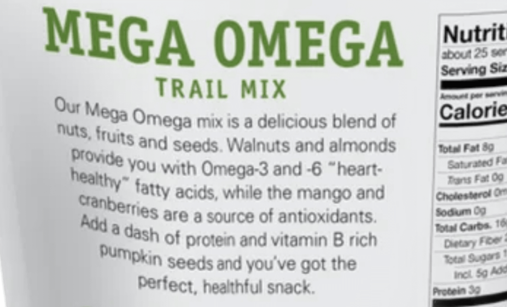 Power Up Mega Omega Gluten Free Vegan Trail Mix  2 Pack 26 Oz. Each Resealable Bag