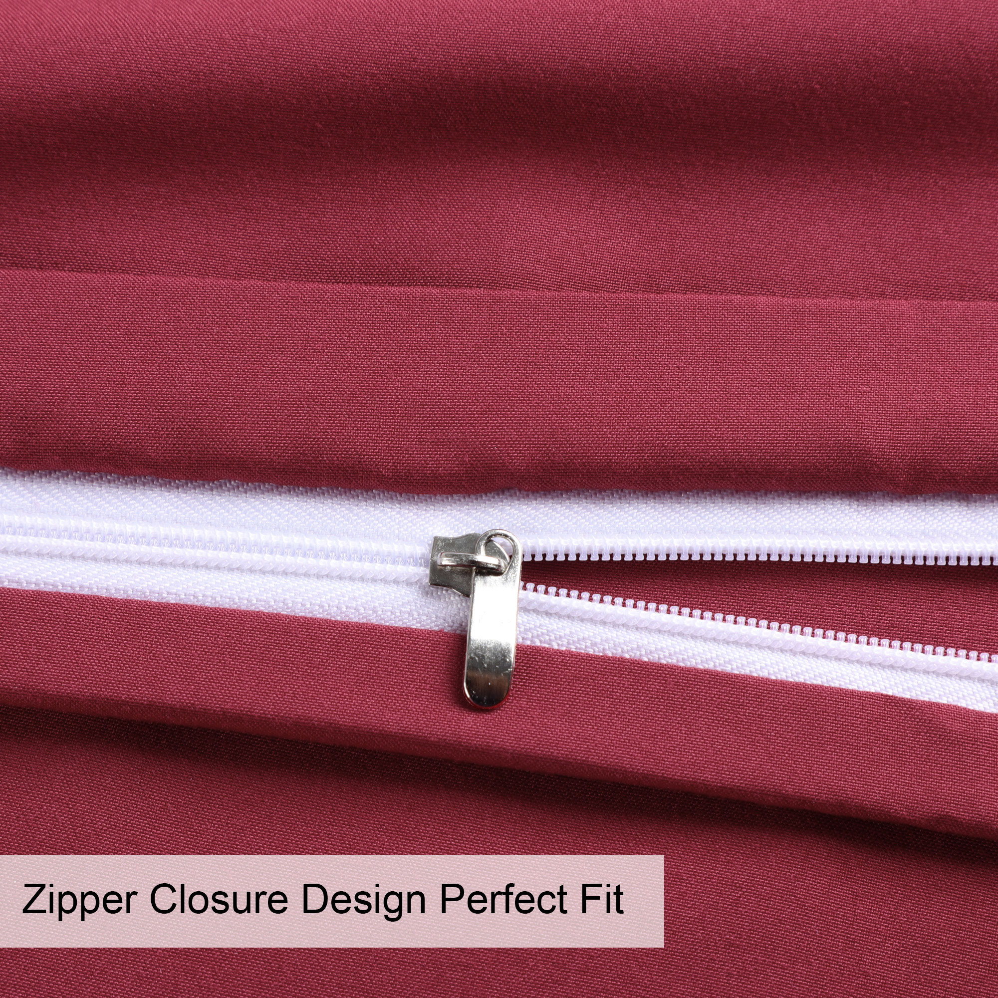 Unique Bargains 2-Pack 1800D Microfiber Solid Pillowcases Wine Travel