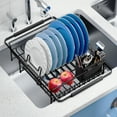 thumbnail image 3 of KK KINGRACK Dish Drying Rack , Expandable Metal Dish Rack, Rustproof Dish Drainer for Kitchen Counter, Black, 3 of 8