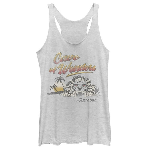 Women's Aladdin Cave of Wonder Postcard  Racerback Tank Top White Heather Large