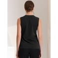 thumbnail image 4 of DARING DIVA Sleeveless Pleated Front Work Office Blouse M Black, 4 of 6