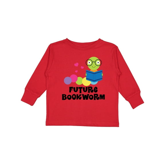 Inktastic Future Bookworm Boys or Girls Long Sleeve Toddler T-Shirt