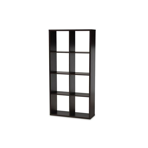 Bowery Hill Dark Brown Finished 8-Cube Storage Shelf