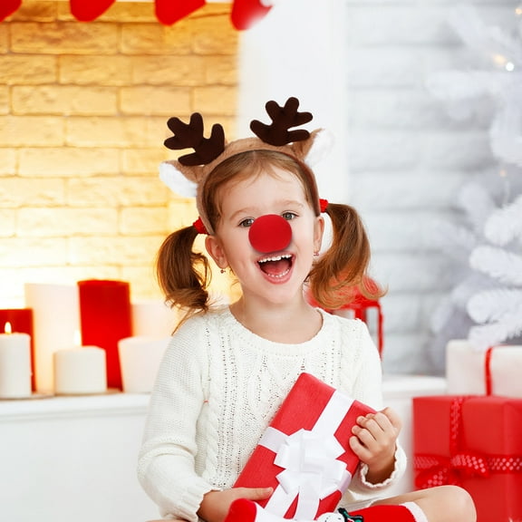 YOSADIER Christmas Reindeer Headband with Lightweight Multi-Color Antlers, Festive Hairband for Adults Holiday Party Accessories