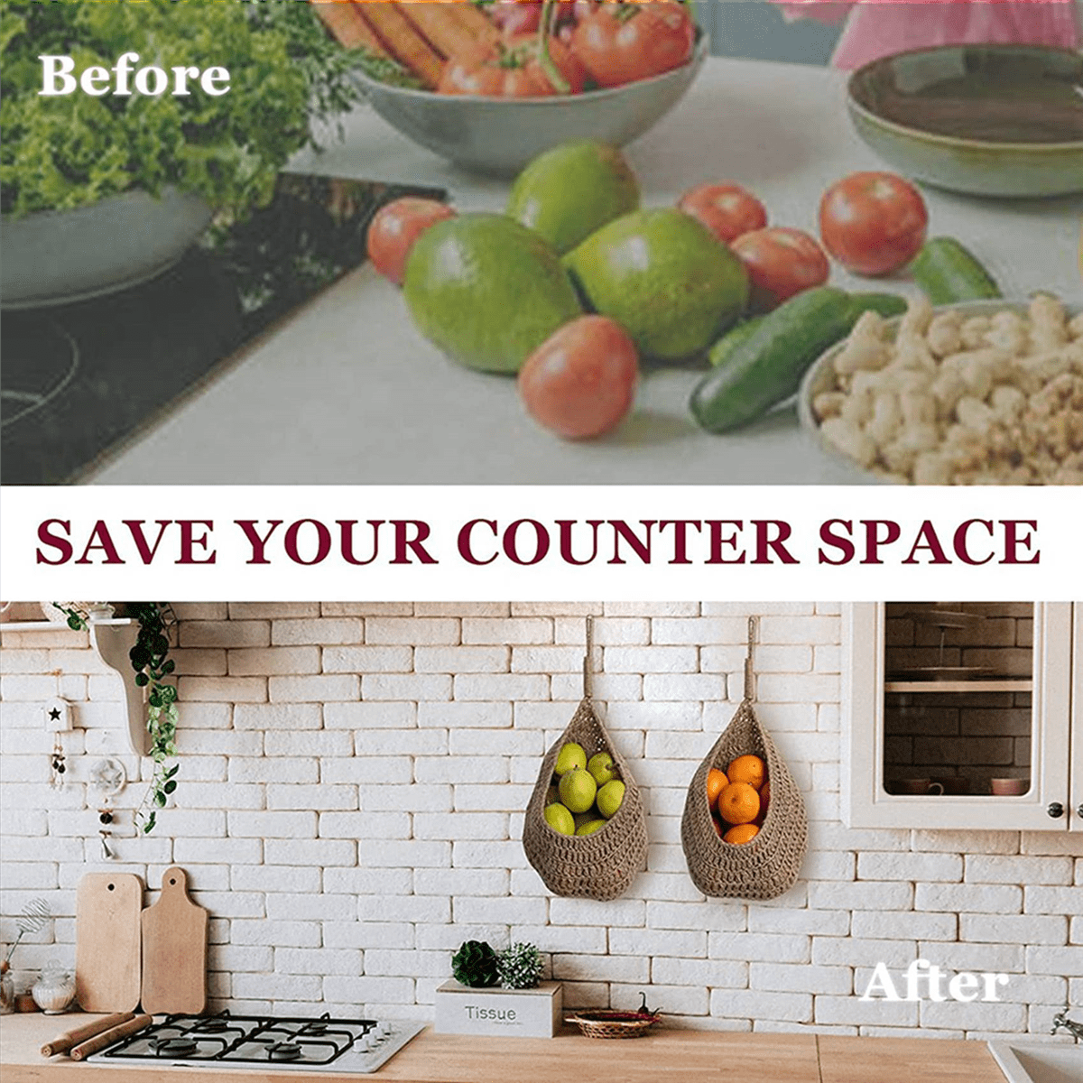 Panier à Légumes Et Uits Suspendu Au Mur, Panier... – Grandado