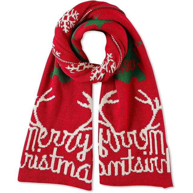 Bufanda Navidad Para Mujer Invierno Bufandas De Punto Reversible Patrones De Navidad Reno Copo De Nieve Larga Pashmina Fulares Chales Estola Grueso