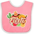 thumbnail image 3 of Inktastic Fiesta with Sombrero Taco Cactus Lime Red Pepper and Guitar in Background Boys or Girls Baby Bib, 3 of 4