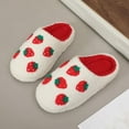 thumbnail image 5 of Fuzzy Slippers For Women Stylish Slippers Trendy Strawberry Slippers Cozy Winter Wear Warm Able Indoor Footwear Warm Cozy Winter House Slippers Bedroom Indoor House Shoes, 5 of 7
