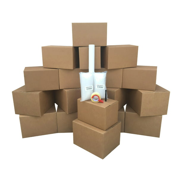 Uboxes Basic Moving Boxes Kit 1 Supplies 18 Moving Boxes Bubble And Tape