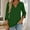 Green, variant on Loose Fit Womens V-Neck Blouse 3/4 Sleeve Casual Top with Button Tabs, Soft Polyester Spandex, Relaxed Fit Tunic, Forest Green,Size L