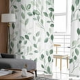 thumbnail image 4 of Eucalyptus Leaves Sheer Curtains 96 Inches Long 2 Panels Set, Window Sheer Curtains for Living Room/Bedroom, Watercolor Summer Botanical Green Light Filtering Rod Pocket Curtain 52'' x 96'' x 2, 4 of 7