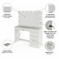 thumbnail image 2 of Boahaus GRWM Diana 1 Piece Modern Vanity Table Set with Built-in Lights and Charging Station, 7 Drawers, Greige, 2 of 15