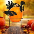 thumbnail image 6 of Ornativity Turkey Design Pumpkin Holder Metal Orange Outdoor Yard Lawn, Porch Thanksgiving Ornament, 6 of 8