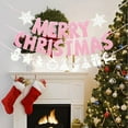 thumbnail image 5 of Luoshdecor Merry Christmas Banner ,Paper Glitter Merry Christmas Snowflakes Banner Xmas Gift for Holiday Party Home Fireplace Decor 118 in, 5 of 6