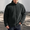 thumbnail image 6 of Husipze Mens Sherpa Fleece Jacket Full Zip Long Sleeve Teddy Fuzzy Cozy Winter Relaxed Fit Coat Insulated Warm Outerwear Black S, 6 of 8