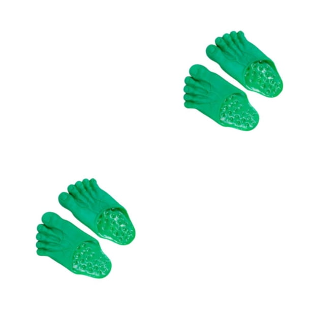 Qarigey Zapatillas divertidas de PVC para pies descalzos, zapatos para niños, mujeres y hombres, adultos, verde 2piezas Verde 36-42 yardas