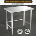 thumbnail image 5 of Kselythan 36 x 24 Inch Stainless Steel Work Table,Commercial Kitchen Prep Table Metal Table for Restaurant and Home, 5 of 7