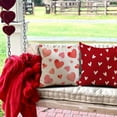 thumbnail image 4 of Valentine''s Day Pillow Covers 18x18 Inch Set of 2 Pink Hearts Decor White Throw Pillow Covers Valentine''s Day Cushion Case Decoration for Sofa Couch 56A, 4 of 6