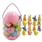 18x Easter Eggs Chicks Plastic Bunny Pigeon Happy Easter Figures for Party Game