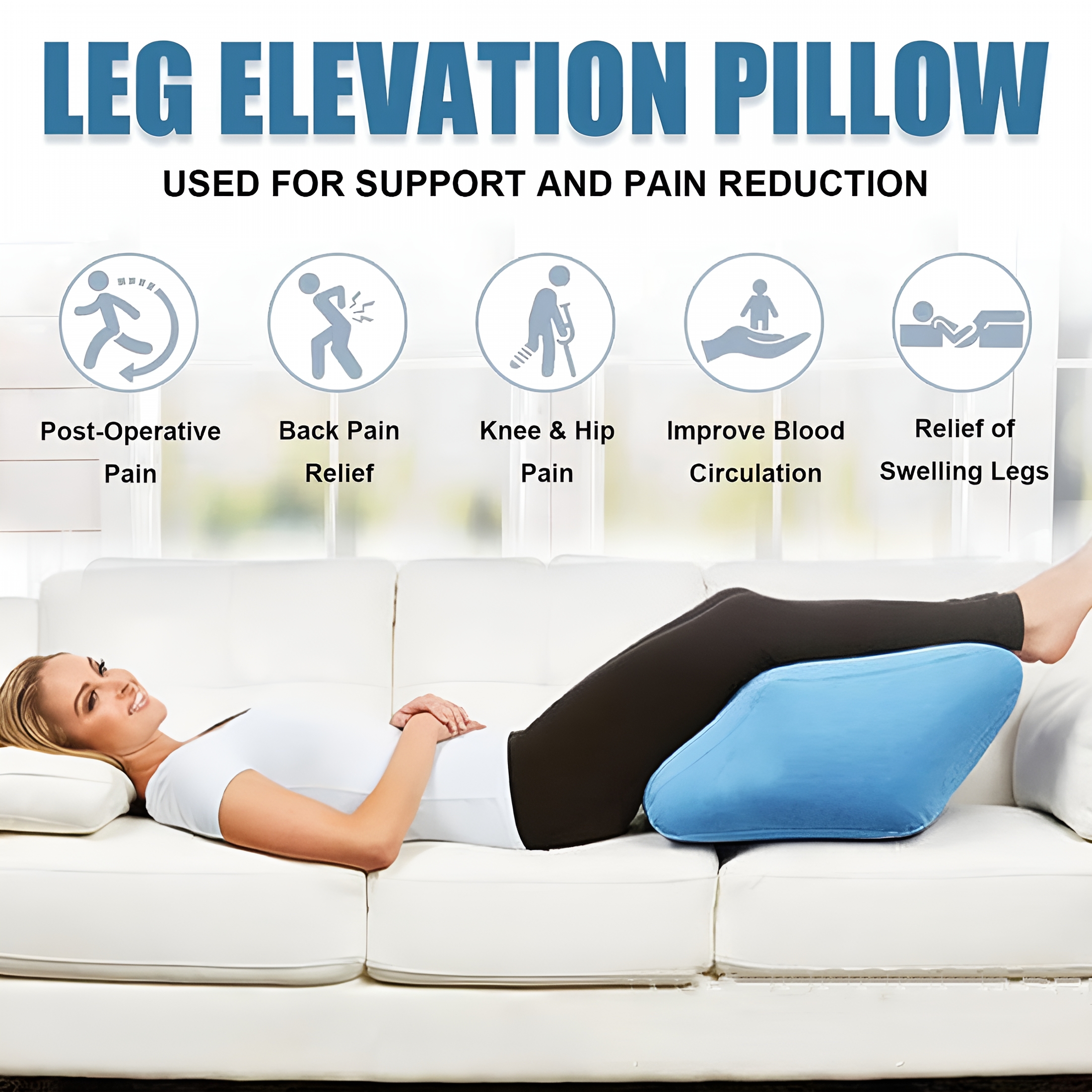 XIBUFE 2026 New Leg Elevation Pillow Wedge,Inflatable Lifter Rest Pillow Bed Wedge Cushion,Reduce Swelling After Surgery,Sciatica,Hip Pain&More for Bed,Sofa,Recliner,Travel,Recovery