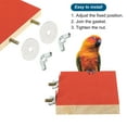 thumbnail image 3 of Uxcell Bird Perch Stand Platform Parrot Wood Paw Grinding Playground Cockatiel, Red Yellow 1Set, 3 of 5