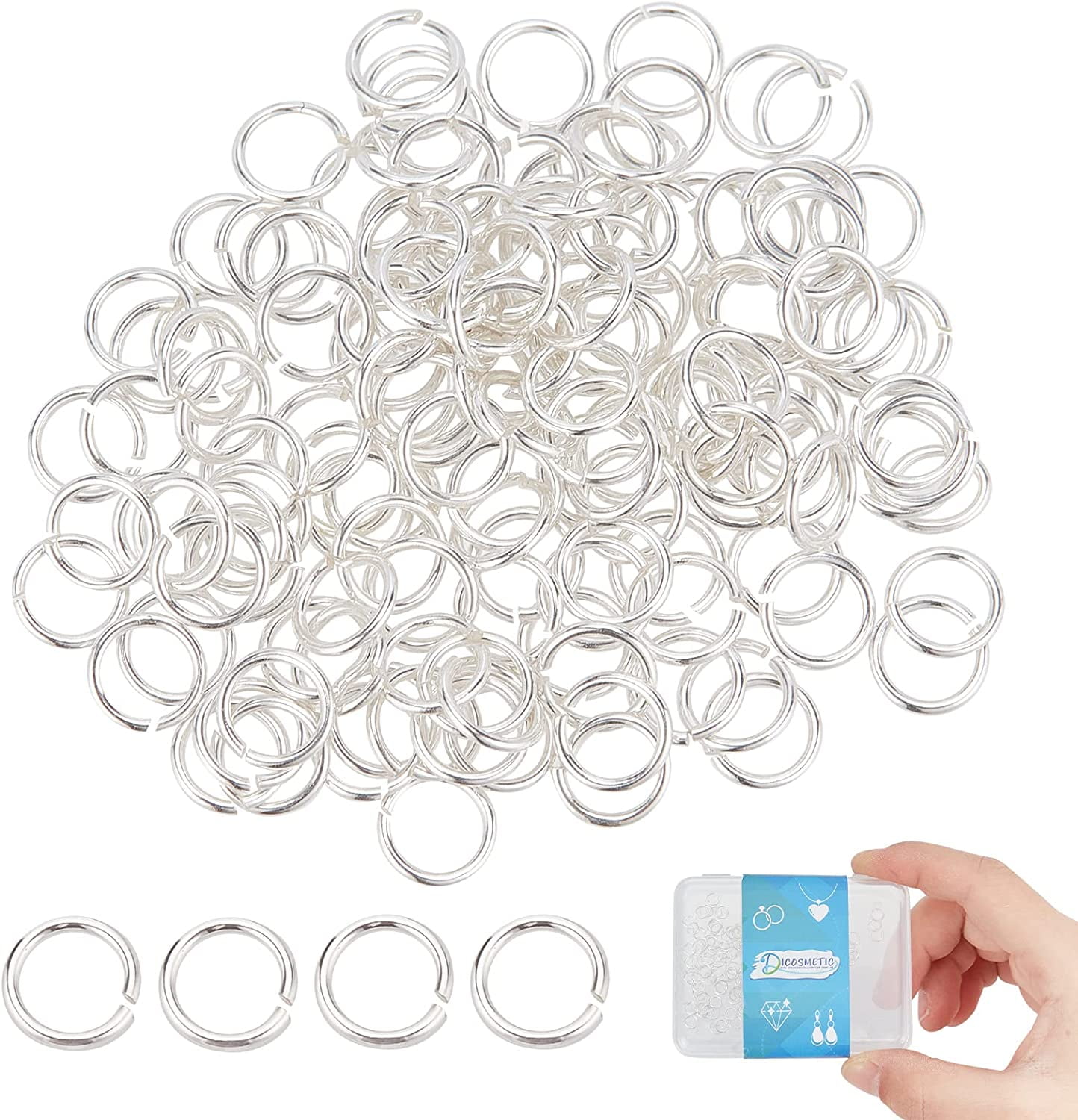 150Pcs 925 Sterling Silver Jump Rings 4mm Open Jump Rings Small Ring