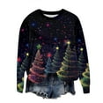 thumbnail image 4 of Lorytime Womens Crewneck Sweatshirt Athletic Christmas Tree Print Shirt Long Sleeve Pullover Loose Tops for Holiday, 4 of 5