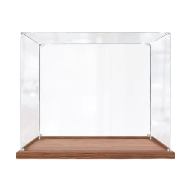 Vitrina de acrílico para exhibir figuras de acción, organizador de colección de manualidades, soporte de exhibición para estatuas, recuerdos, figuras de acción base de madera