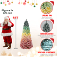 thumbnail image 3 of Tcbosik 6FT Unlit Artificial Rainbow Gradient Christmas Tree with 1326 Branch Tips, Flocked Xmas Tree with Metal Stand, Perfect for Indoor Holiday Decoration, Colorful, 3 of 7