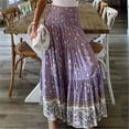 thumbnail image 4 of WHLBF Women's Plus Size Skirt Spring and Summer Denim Work Dress Pocket Casual Mid-length Skirt Purple 10(XL), 4 of 6