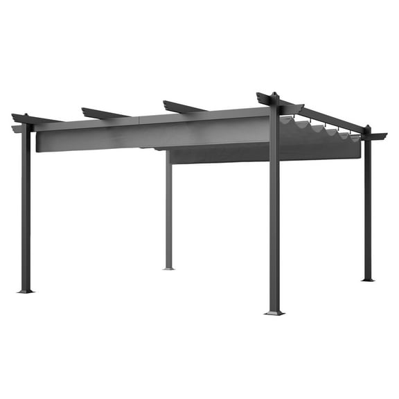 13x13' Aluminum Pergola with Canopy, Outdoor Patio Pergola for Garden, Deck, Backyard - Gray