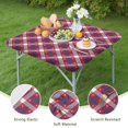 thumbnail image 4 of Red Blue White Star Plaid Checkered Pattern Square Fitted Tablecloth with Elastic Edge,Square Table Cover,Washable Elastic Table Cover for Home Kitchen Party Decor 34"x34", 4 of 6