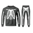 thumbnail image 4 of Men's 2 Pieces Tracksuit Set Novelty Skeleton Print Sweatshirts Matching Jogger Pants Outfits (Grey L), 4 of 4
