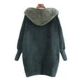 thumbnail image 3 of Gvmfive Women Solid Hooded Long Sleeve Coat Teddy Bear Warm Coatigan, 3 of 5