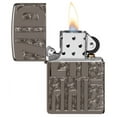 thumbnail image 5 of Zippo Reverse Carve Zippo Design Armor Black Ice Pocket Lighter, 5 of 8