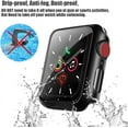 thumbnail image 4 of Screen Protector for Apple Watch 44mm Series 4/5/6/ SE Tempered Glass [2 Pack] [Full Coverage] Bumper Hard Case [with Screen Protector Built-in] Overall Protective Cover-Black, 4 of 5