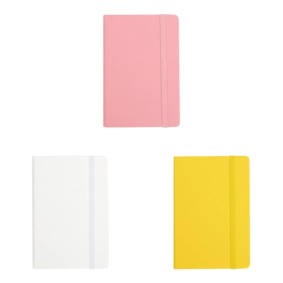 3-Pack A6 Hardcover Notebook with Pen Loop, Lined Pages 80 Sheets 160 Pages per Notebook, Small Pocket Journal for Daily Notes - Assorted