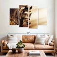 thumbnail image 2 of Elephant Stock Monochrome Arabian Horse Wall Art - Horizontal Multi Panel Canvas - Living Room Wall Decor - Animal Multi Panel - Brown And Black Decor - 68" x 42", 2 of 4