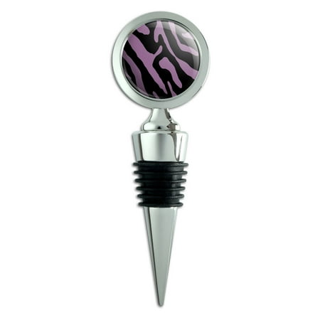 Zebra Wine Bottle - Zebra Print Black Purple Wine Bottle Stopper