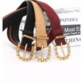 thumbnail image 6 of Athosline Mens Reversible Leather Belt, 35mm,One Belt Reverse For 2 Sides, Light Brown+Dark Brown,130cm,Recortable, 6 of 8