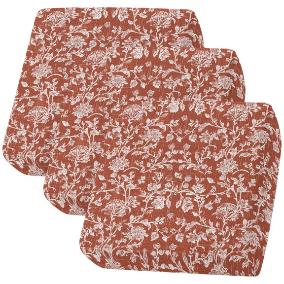 Couch Cushion Covers Red Rose Leaves Sofa Cushion Cover Stretch Seat Covers Floral Vines Branches Linen Sofa Slipcovers Soft Furniture Protector for Sectional Sofas Living Room Small-3 Pieces