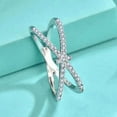 thumbnail image 3 of Whudwhu Stylish Silver Butterfly Knot Ring for Her, Emerald, 3 of 6
