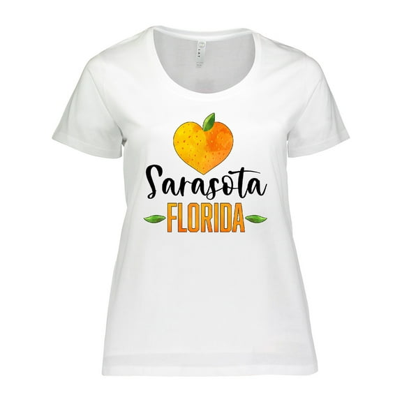 Inktastic Sarasota Florida Orange in Heart Women's Plus Size T-Shirt