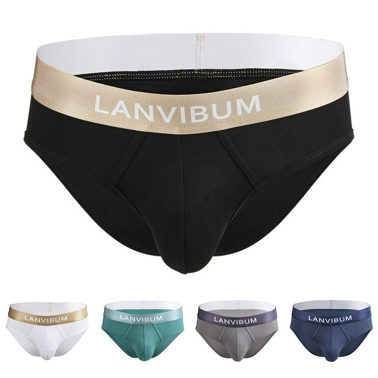 Men Underwear Briefs With U Convex Pouch Breathable Cotton Low