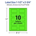 thumbnail image 6 of Avery Printable Rectangle Labels, Neon Green, 1.5" x 2.75", 200ct, 6 of 11
