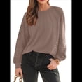 thumbnail image 1 of Camisas de Larga para Mujer, Blusas de Encaje, Ropa Informal de Negocios, Moda de Otoño, Blusas Tejidas Y2k Caqui M, 1 of 8